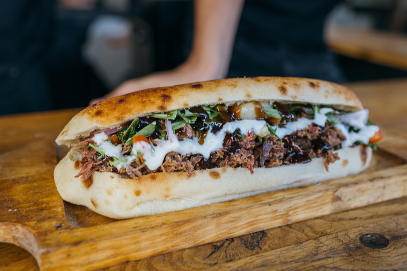 Philly cheesesteak loaded with steak and melted cheese